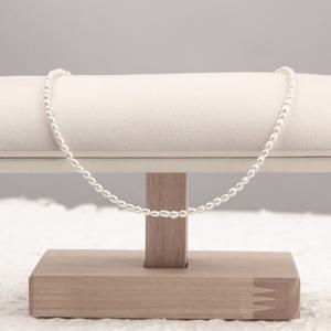 시후주얼리 천연양식진주 2.5mm 3.5mm 밥알진주목걸이 NS052N