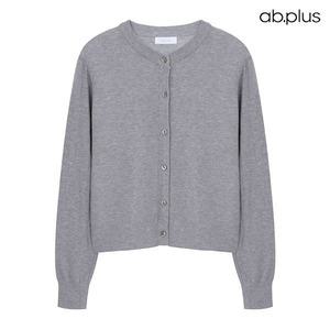 [ab.plus] 라운드넥 기본 무지 니트 가디건 (LSY5MY82A)