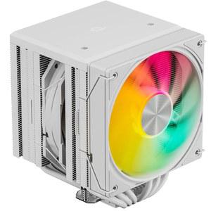 CPU 쿨러 에어, 120mm PWM 팬이 장착된 듀얼 타워 ARGB 쿨러, AM5용 히트 파이프 에어 6개, 인텔 LGA 1700 /1150 /2011 /2066 /1151 /1155 /1156(화이트)과 호환되는 PC용