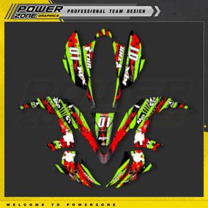 PowerZone 팀 그래픽 배경 스티커 스티커 키트 KAWASAKI KFX 450 450R
