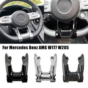 휠마스크 자동차 스티어링 플랫 휠 하단 트림 커버 ABS 메르세데스 벤츠 AMG 2019 스포츠 A W177 B W247 W205 C E W213 CLA C118 GLB 클래스용