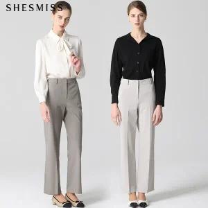 [(SHESMISS)] 버튼 탭 솔리드 팬츠 (택가격: 178000원)