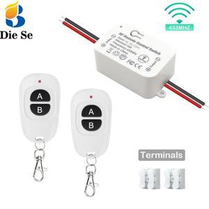 전동커튼 범용 무선 원격 제어 스위치 RF 433 Mhz 110V 릴레이 수신기 LED 블루라이트 차고 도어용 ON OFF