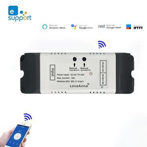 전동커튼 롤링 도어 커튼 DC 모터 용 eWeLink 2CH Wifi 스마트 스위치 모듈 Google 홈 Alexa 12V 채널 RF43
