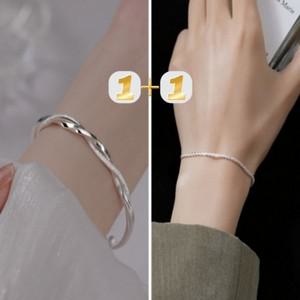 실버팔찌 여자은팔찌 얇은 체인 패션 은팔찌 브레슬릿스파클링체인 2종