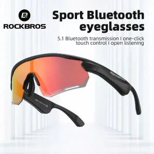 자전거 선글라스 고글 스포츠 ROCKBROS 편광 광 변색 사이클링 안경 무선 블루투스 MP3 야외 UV400