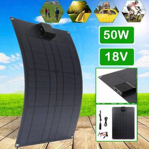 태양광 패널 50W 태양 전지 휴대용 18V USB 유형 듀얼 포트 배터리 충전기 보드 자동차 전화 지원 빠른 충전