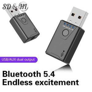 21개의 Bluetooth 5.4 오디오 수신기 자동차용 스테레오 USB 무선 어댑터