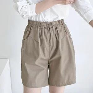 베이직 여성 반바지 여름 린넨 팬츠 여성 밴딩 반바지 (WFHRM85)