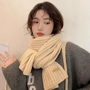 여성 니트 와플짜임 소프트 목도리 보온 머플러 3색-WFGOMHQ