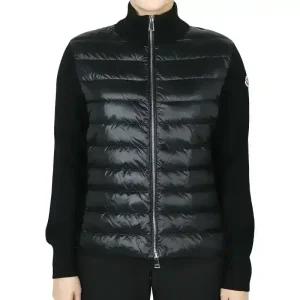 디몬트 몽클레어 여성 로고 패치 울 믹스 집업 자켓(블랙) 9B00025 M1131 999