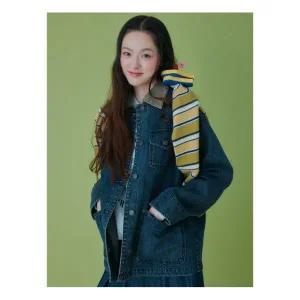 에잇세컨즈 배색칼라 데님 초어자켓 - 네이비 165239APER 809027