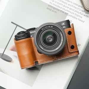 디지털 카메라용품 Mr.Stone 소니 A7C2 A7CR 카메라 케이스 커버 a7C  A7C I 보호 수제 천연 가죽 가방 액