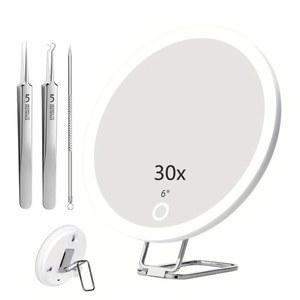 고배율 충전식 거울 기본 가위가 Light 포켓 LED 3단계 탁상 선물