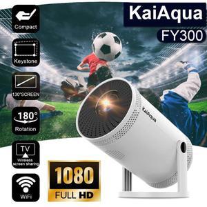 Hot KaiAqua 휴대용 프로젝터 FY300 4K 듀얼 Wifi 260 ANSI Allwinner BT5.0 1080P 1280x720P 미니 홈 시네