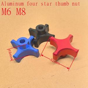 번데기너트 M6 M8 알루미늄 레드  블랙  블루 플럼 핸드 타이트닝 너트 4개 별 블라인드 홀 클램핑 노브 썸