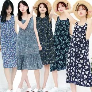 시원한 쿨원단 나시원피스/민소매/캡소매/냉감 여름원피스/빅사이즈/엄마옷/아이스잠옷
