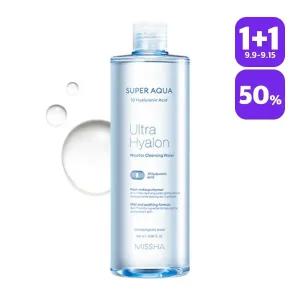 [1+1][미샤] 수퍼 아쿠아 울트라 히알론 미셀라 클렌징 워터 500ml