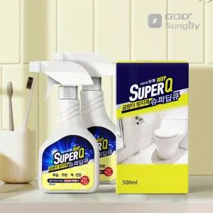 슈퍼딥큐 뿌리는 욕실세정제 500ml+500ml 화장실 타일 욕조 세면대 물때 찌든때