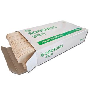 수성 설압자(혀누르개) 100PCS 나무스틱 일회용 목설압자 스파츌라