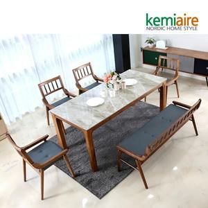 켈트 6인 세라믹 원목식탁SET(벤치형) KHD-954