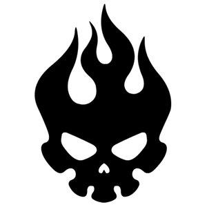 FIRE SKULL 불꽃 해골 스티커 (낱개 1개)