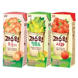 과수원 사과 복숭아 청포도 190ml x 24팩