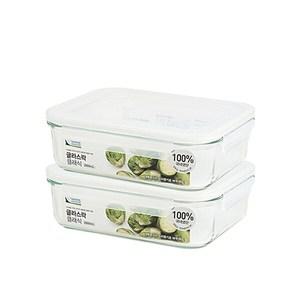 글라스락 클래식 화이트에디션 직사각 2000ml 2개세트
