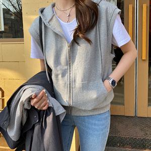 [시크폭스] 바롬 오버핏후드베스트집업