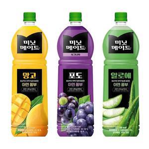 한번에먹자 1.5L 과즙음료 혼합 3종 / 미닛메이드 포도 2개 + 망고 2개 + 알로에  2개