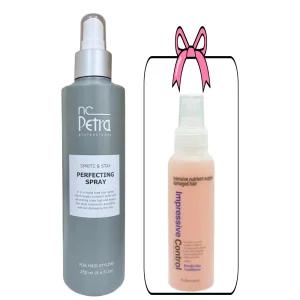엔씨페트라 퍼펙팅 액체형 스프레이/강한 고정력 워터형 미용실 전문가용 250ml+투페이스100ml