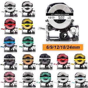 LC-4WBN 호환 라벨 테이프, 엡손 SS12KW LW-300 킹 짐 메이커용, 12mm 6-36mm