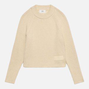 [아미](여성) 아미 23FW 패치로고 베이지 골지 니트 FKS024 KN0031 185