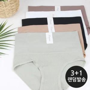 (랜덤발송 FREE) 파스텔 3+1 복대팬티/팬티/노라인/여자/심리스/여성/햄라인/무봉제/복대/네모팬티/주름/사