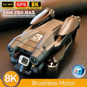 Z908Pro Max 드론 듀얼 카메라 8K 전문 브러시리스 모터 GPS FPV 장애물 회피 접이식 쿼드콥터 9000m