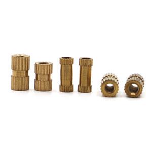 10 50PCS 솔리드 브래스 경감 님이 구리 사출 성형 KNURL 스레드 삽입 너트 M4 M5 M6 임베디드 NUTSERT 더블 패스