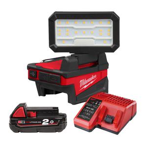 밀워키 M18 ALIS-201 충전 LED 워크라이트 18V 2.0Ah 배터리 1개 세트