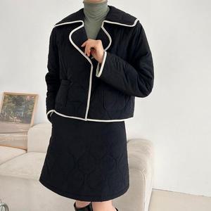 여자 세라넥 퀼팅 경량 숏패딩 점퍼