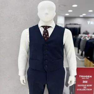 [트루젠]남자 가을겨울 울 캐시미어 혼방 투톤 네이비 기본 정장 양복 조끼