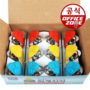 FOB 집게자석 MC-03 컬러 45x45mm x 24개 박스 자석 집게 냉장고 마그넷 클립