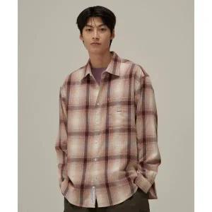 커버낫 COVERNAT 오버핏 체크 셔츠 브라운 CO2403SH06BR 273507