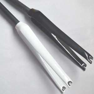 풀카본 파이버 로드 바이크 프론트 포크, 블랙 화이트, 1-1/8 인치, 초경량 370g