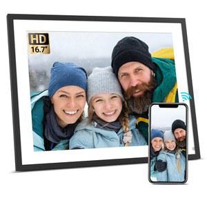 BSIMB 16.7인치 32GB 초대형 디지털 액자 WiFi, HD 터치스크린이 탑재된 스마트 액자, 자동 회전, 모션 센서, 앱 및 이메일을 통한 사진 즉시 공유 /동영상, 조부모님을 위한 선물