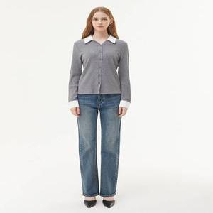 [플라스틱아일랜드]셔츠배색 니트 가디건 PQ3KG881