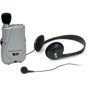 Williams Sound PKT D1 EH 포켓토커 울트라 듀오 팩 앰프 싱글 미니 이어버드 및 접이식 헤드폰 포함