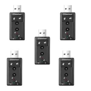 휴대용 미니 USB 2.0 3D 가상 12Mbps 외부 7.1 채널 오디오 사운드 카드 어댑터