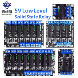 저수준 5V 1 2 4 6 8 채널 솔리드 스테이트 릴레이 모듈 SSR G3MB-202P 아두이노 저항 퓨즈가있는 250V 2A