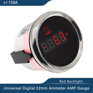 호환 범용 방수 전류계 게이지 적색 백라이트 전류 센서 포함 자동차 트럭 보트용 12V 24V 52mm 2 인치 /-8
