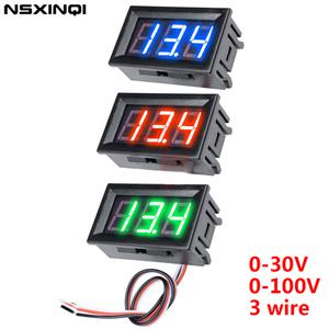호환 1피스 DC 0-30V 0-100V 3선 미니 전압계 0.56in LED 디지털 패널 모니터 테스터