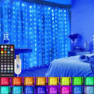 스마트 LED 조명 RGB 장식 앱 원격 USB 화환 커튼 요정 램프 결혼식 휴일 침실 야외 3M
